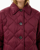 My Essential Wardrobe CarinePW Outerwear in Port spread collar detail