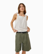 My Essential Wardrobe Dias Florence Top in White gathered front detail