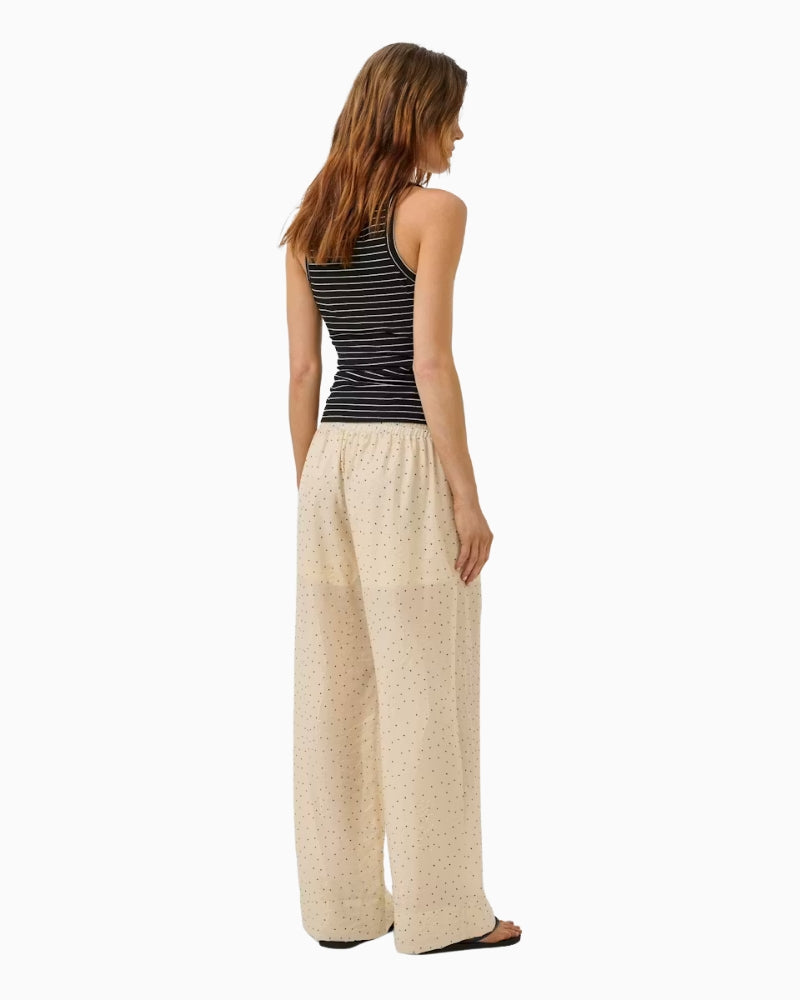 My Essential Wardrobe Hally Trousers in Oatmeal back view