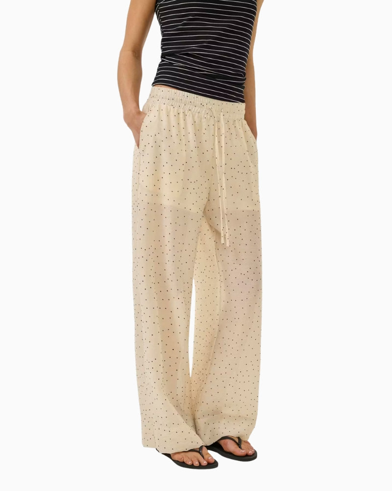 My Essential Wardrobe Hally Trousers in Oatmeal side view