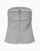 My Essential Wardrobe Hanna Corsage light grey back zipper detail