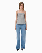 My Essential Wardrobe Hanna Corsage light grey full front view