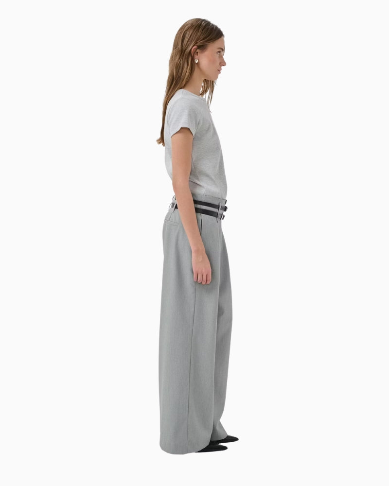 My Essential Wardrobe Hanna Luna High Wide Pant light grey side view