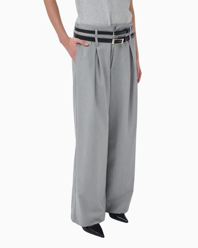 My Essential Wardrobe Hanna Luna High Wide Pant light grey side view