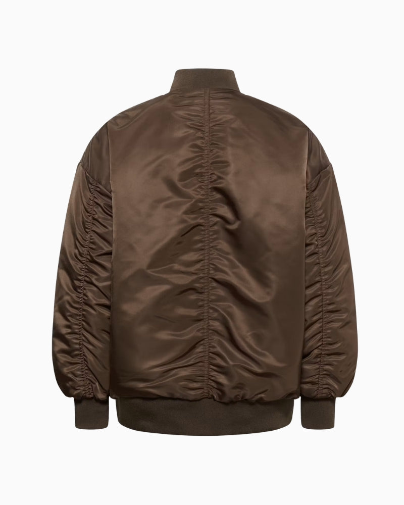 My Essential Wardrobe Helga MW Reversible Bomber Jacket in Bronze back view