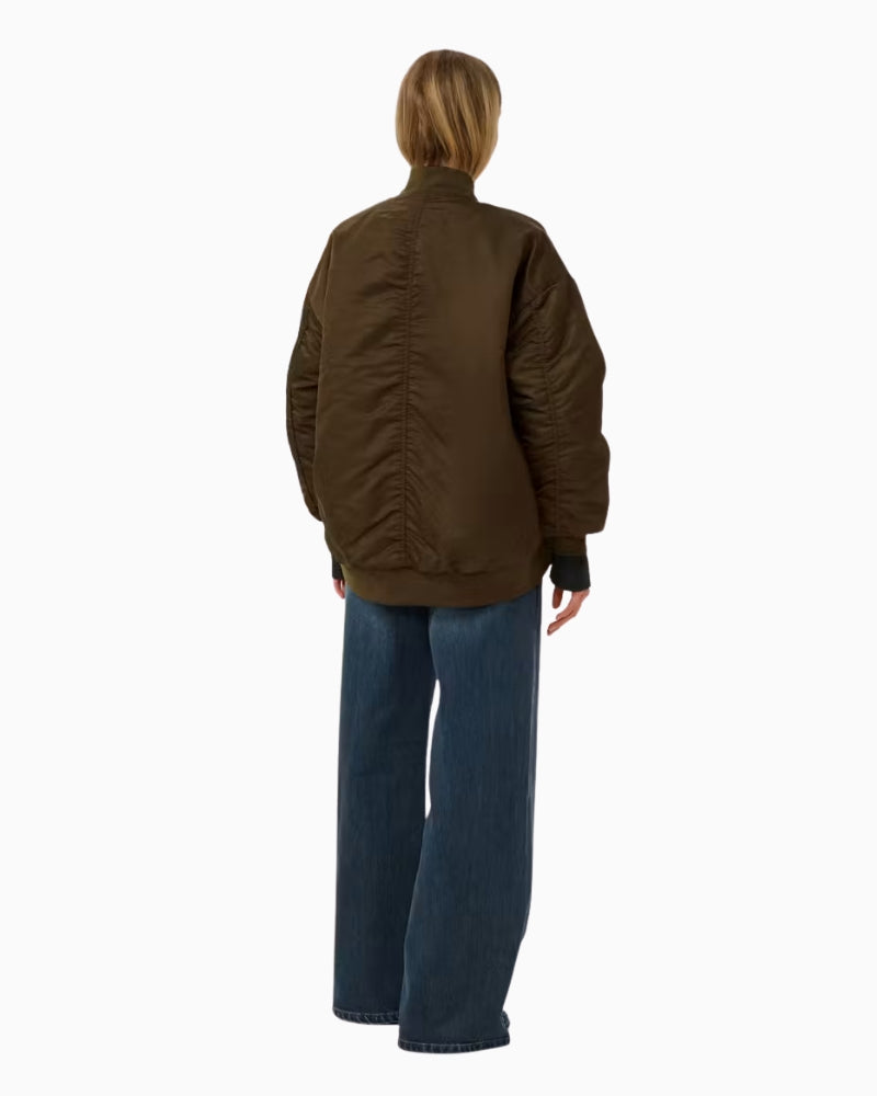 My Essential Wardrobe Helga MW Reversible Bomber Jacket in Bronze back view