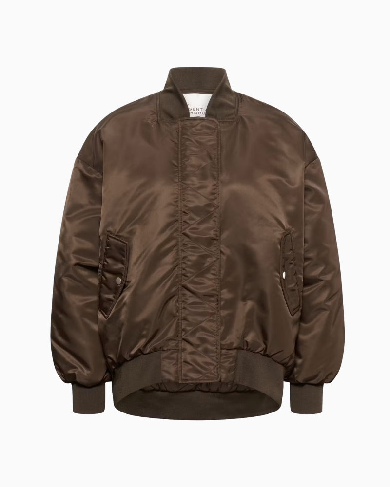 My Essential Wardrobe Helga MW Reversible Bomber Jacket in Bronze fabric detail