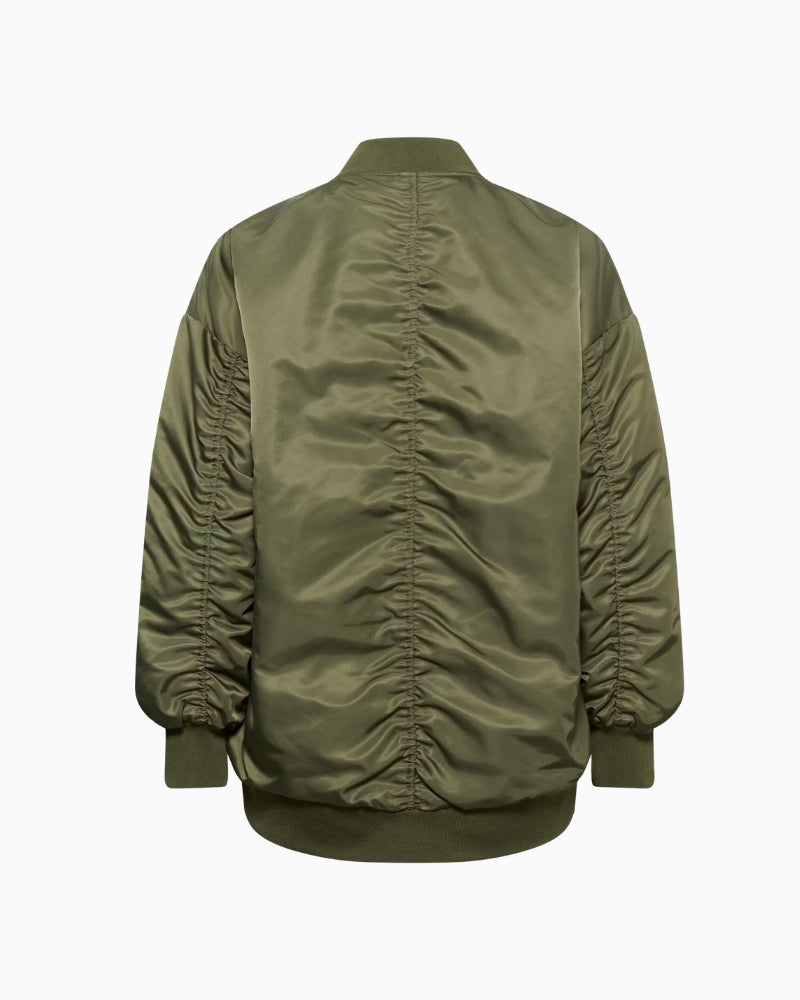 My Essential Wardrobe Helga MW Reversible Bomber Jacket in Olive back