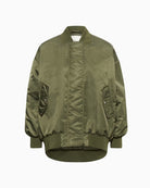 My Essential Wardrobe Helga MW Reversible Bomber Jacket in Olive fabric detail