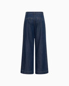 My Essential Wardrobe Hilma Wide Pants in Dark Denim back view