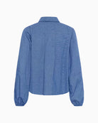 My Essential Wardrobe Ilse Balloon Sleeve Shirt in Blue back detail