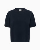 My Essential Wardrobe Jola Pullover in Navy ribbed hem detail