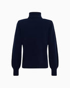My Essential Wardrobe Jola Rollneck Pullover in Blue back detail