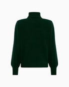 My Essential Wardrobe Jola Rollneck Pullover in Green back detail