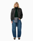 My Essential Wardrobe Jola Rollneck Pullover in Green styled view
