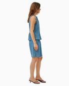 My Essential Wardrobe Lara denim shorts side profile