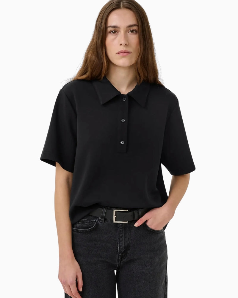 My Essential Wardrobe MWHelle Polo Tee front view