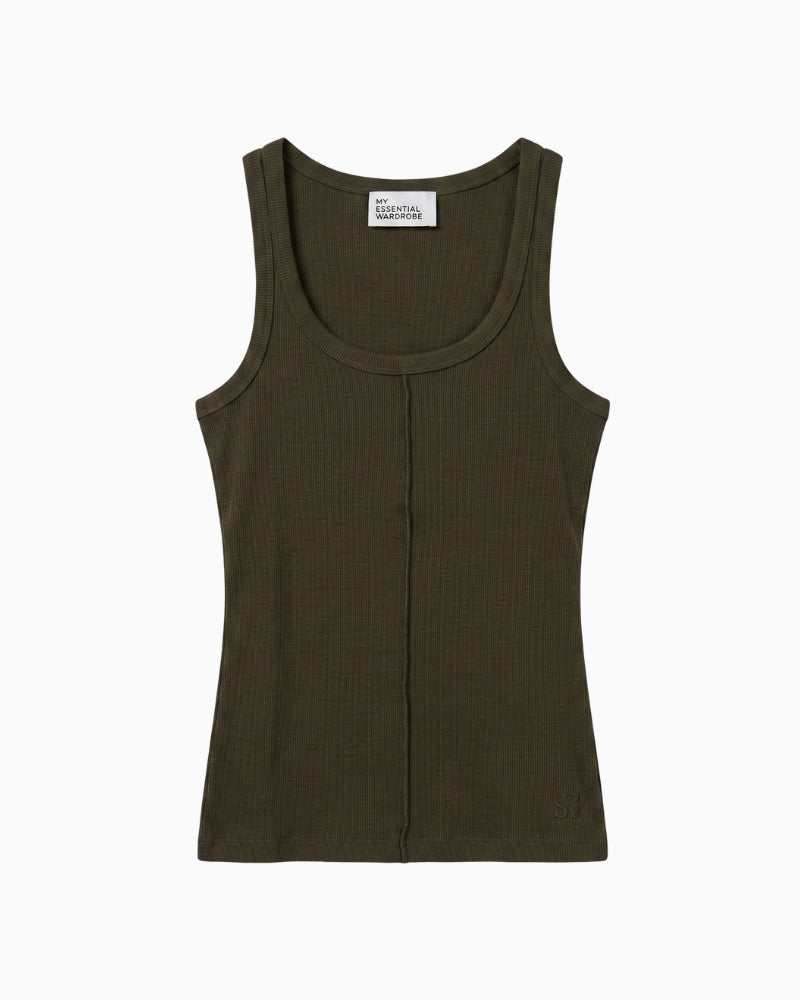 My Essential Wardrobe MWMandy Top in khaki front view