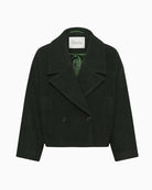 My Essential Wardrobe MW Frannie Maggie Short Jacket in Dark Green front view