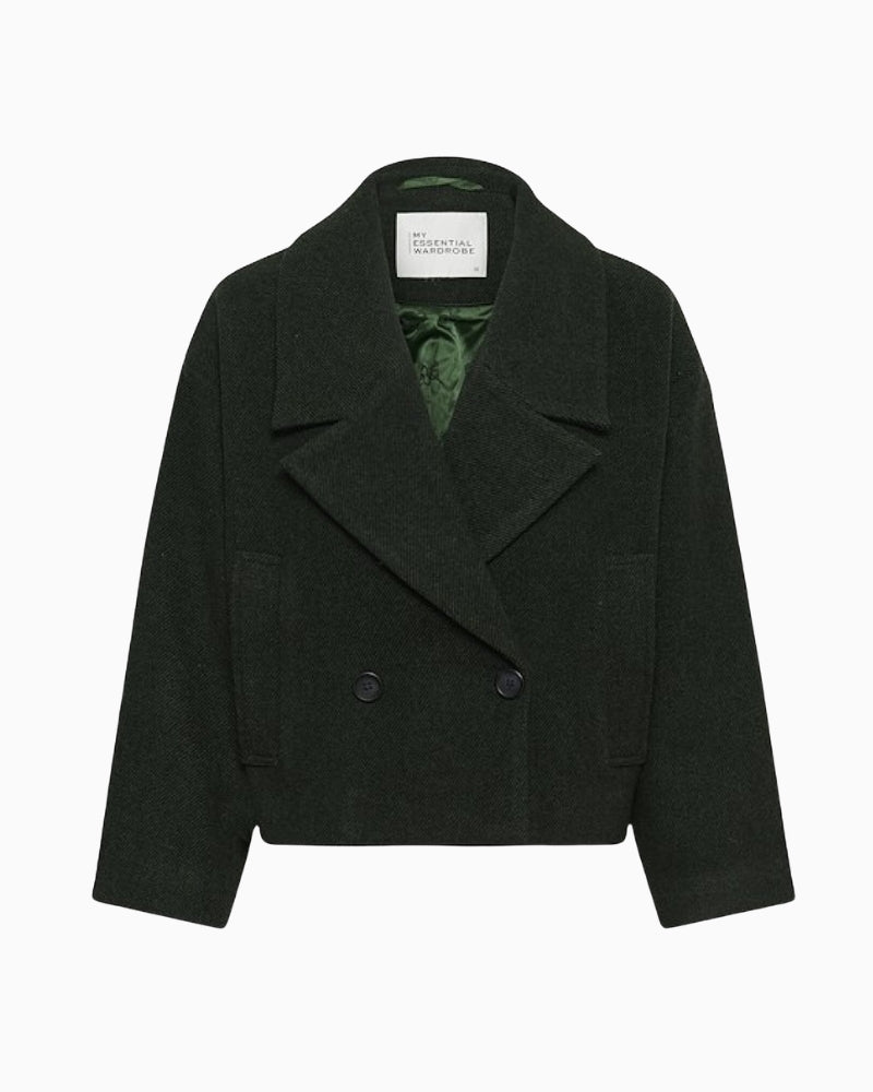 My Essential Wardrobe MW Frannie Maggie Short Jacket in Dark Green front view