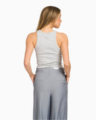 My Essential Wardrobe Mandy Rib Top light grey back view