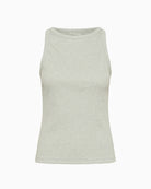 My Essential Wardrobe Mandy Rib Top light grey rib detail