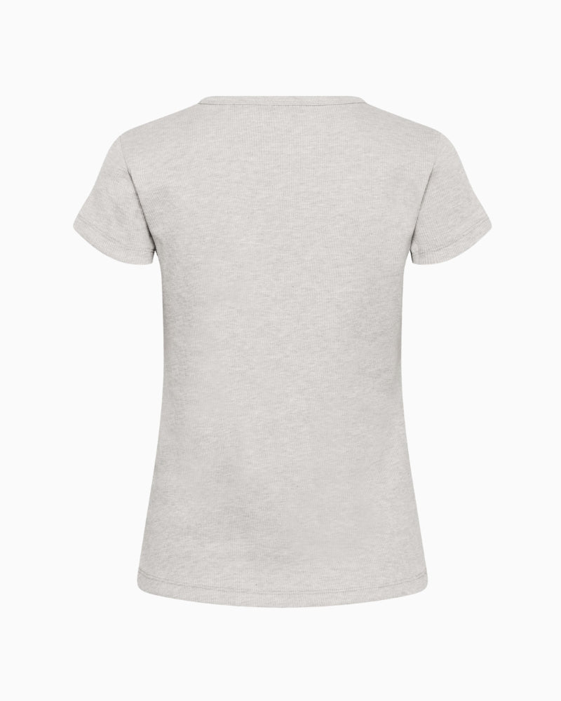 My Essential Wardrobe Mandy Tee light grey melange back view