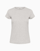 My Essential Wardrobe Mandy Tee light grey melange fabric detail