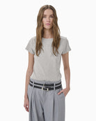 My Essential Wardrobe Mandy Tee light grey melange front view