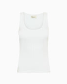 My Essential Wardrobe Mandy white ribbed tank top front view