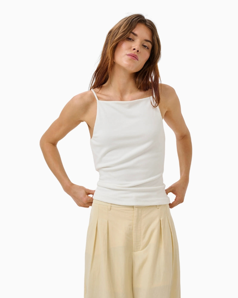 My Essential Wardrobe Nupti top in white front view