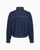 My Essential Wardrobe Solia Denim Shirt in Dark Denim back view