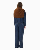 My Essential Wardrobe Solia Denim Shirt in Dark Denim back view
