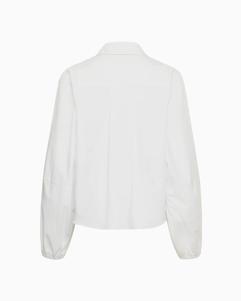 My Essential Wardrobe Sunna Balloon Sleeve Shirt in White back detail