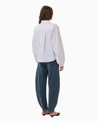 My Essential Wardrobe Sunna Balloon Sleeve Shirt in White back view