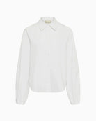 My Essential Wardrobe Sunna Balloon Sleeve Shirt in White front view