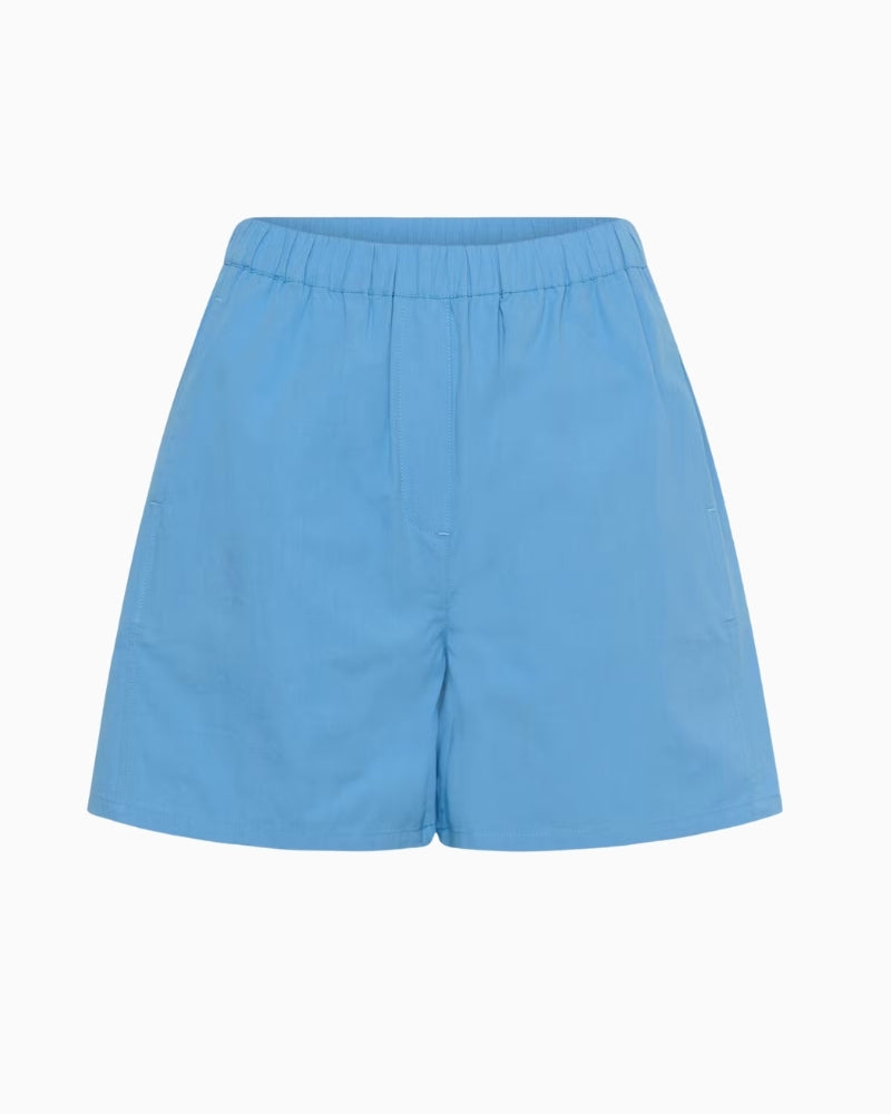 My Essential Wardrobe Sunna blue shorts front view