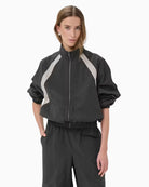 My Essential Wardrobe Tasma Track Jacket dark grey front view