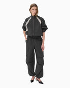 My Essential Wardrobe Tasma Track Jacket dark grey full front view