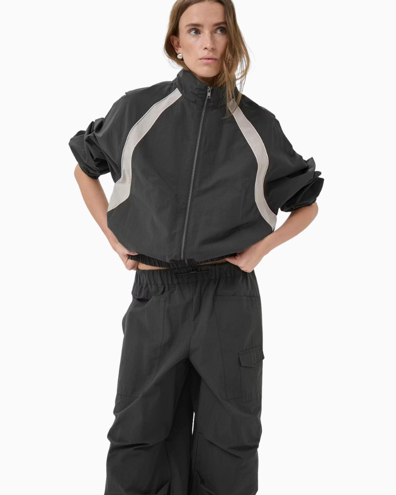 My Essential Wardrobe Tasma Track Pant dark grey cargo pocket detail