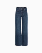 My Essential Wardrobe The Louis High Wide Jeans in Dark Denim five-pocket detail