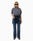 My Essential Wardrobe The Louis High Wide Jeans in Dark Denim styled view