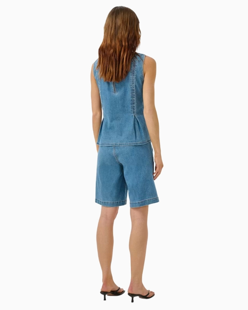 My Essential Wardrobe denim shorts back view straight fit