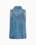My Essential Wardrobe  denim sleeveless vest back view