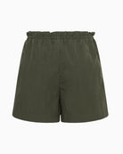 My Essential Wardrobe green drawstring shorts back view