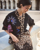 Never Fully Dressed Amore Astrid Cardigan in black embroidered motif detail