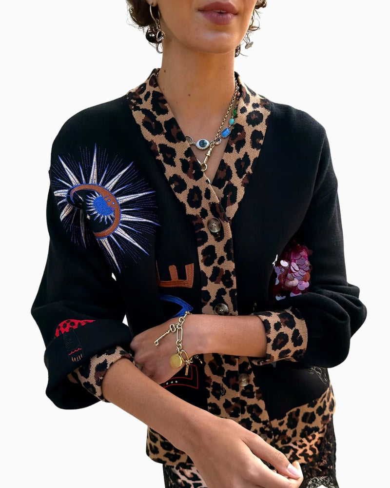 Never Fully Dressed Amore Astrid Cardigan in black front view