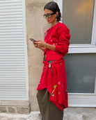 Never Fully Dressed Amore Forrest Cardigan in red side view