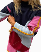 Never Fully Dressed Argyle Knit Jumper in Multi front view showing colourful argyle pattern