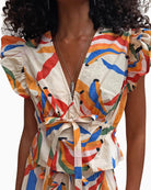 Never Fully Dressed Banana Kerri Top in Cream tie front detail